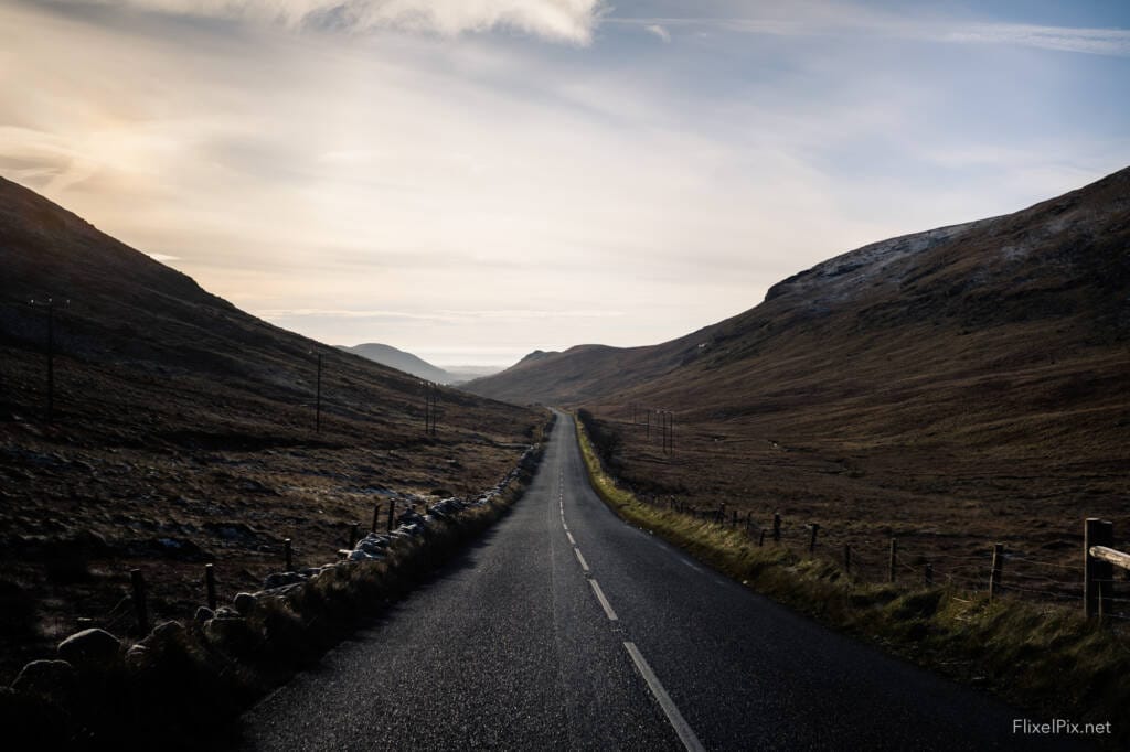 The road through the Mourne Mountains. leading lines photography composition 
